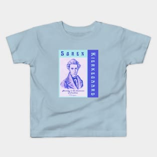 Søren Kierkegaard portrait and quote: Anxiety Is the Dizziness of Freedom Kids T-Shirt
